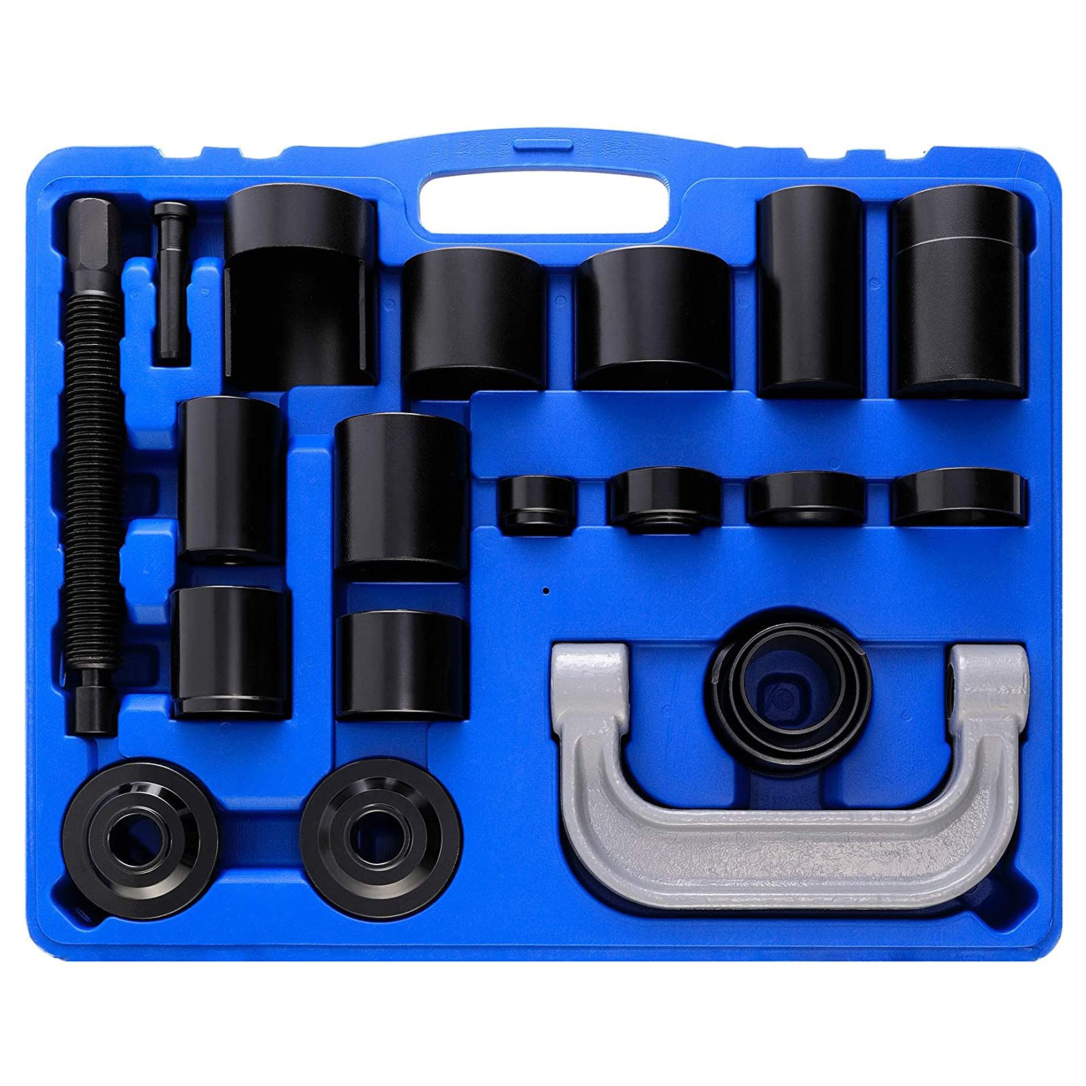 21PCS Master Upper and Lower Ball Joint Press Removal Kit U-Joint Puller Service Tool Set with C-Press Adapter